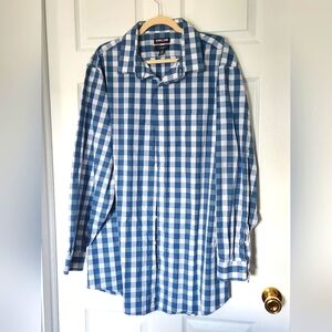 Kirkland 19-36/37 Tailored Fit No Iron Long Sleeve Button Up Men's Shirt